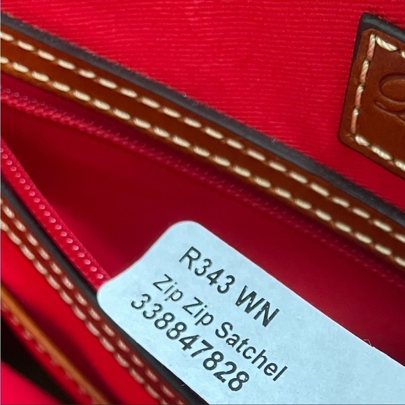Dooney and Bourke Vintage Maroon Zip Zip Satchel - Picture 10 of 12